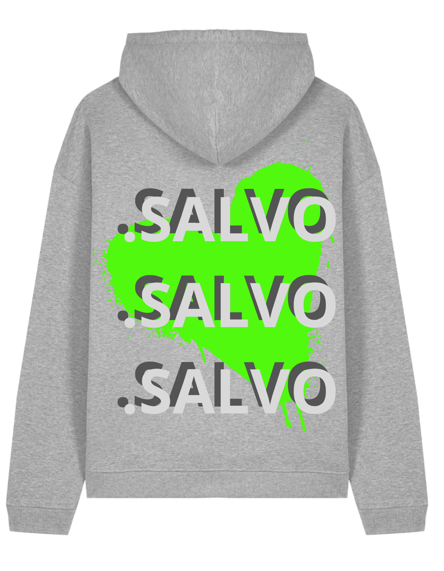 Hoodie "Green Pulse" Gris