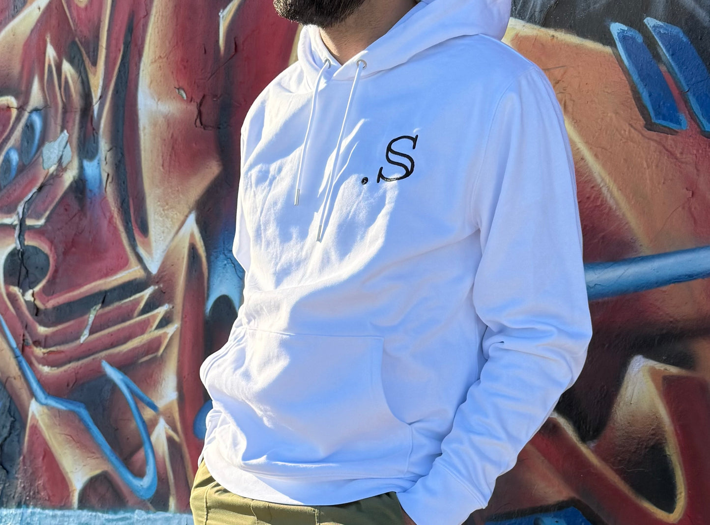 Sweat à capuche blanc