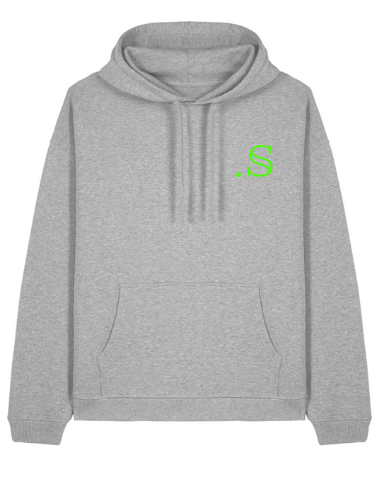 Hoodie "Green Pulse" Gris